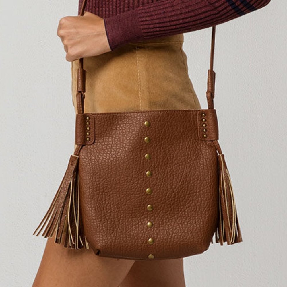 Simple Chic Brown Tassel Crossbody Bag - Picture 8 of 8